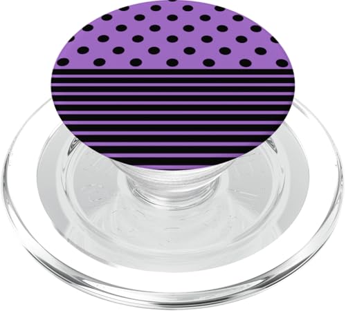 Schwarz Lila Polka Dot und gestreift ästhetisch adrett niedlich PopSockets PopGrip für MagSafe Schwarz Lila Polka Dot und gestreift ästhetisch adrett niedlich PopSockets PopGrip für MagSafe von Preppy Polka Girly Style