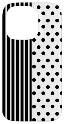 Schwarz Weiß gepunktet und gestreift, ästhetisch, adrett, niedlich, Boho Hülle für iPhone 14 Pro Schwarz Weiß gepunktet und gestreift, ästhetisch, adrett, niedlich, Boho Hülle für iPhone 14 Pro von Preppy Polka Girly Style