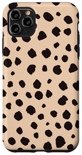 Beige und Schwarz Dalmatiner Print Preppy Girly Polka Dot Y2K Hülle für iPhone 11 Pro Max von Preppy & Pretty Chic Girl
