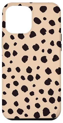 Beige und Schwarz Dalmatiner Print Preppy Girly Polka Dot Y2K Hülle für iPhone 12 Pro Max von Preppy & Pretty Chic Girl