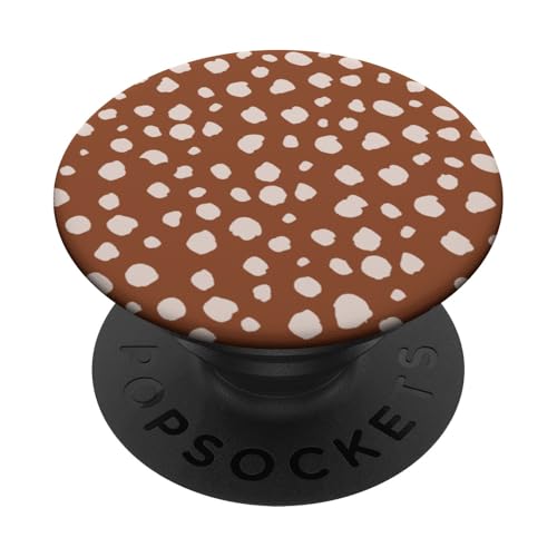 Braunes und beigefarbenes Dalmatiner-Druck, adrett, mädchenhaft, gepunktet, Y2K PopSockets Klebender PopGrip von Preppy & Pretty Chic Girl