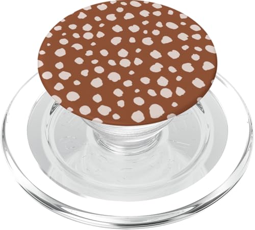 Braunes und beigefarbenes Dalmatiner-Druck, adrett, mädchenhaft, gepunktet, Y2K PopSockets PopGrip für MagSafe von Preppy & Pretty Chic Girl
