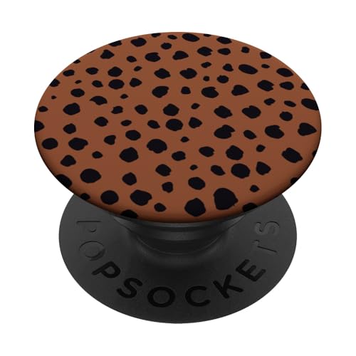 Braunes und schwarzes Dalmatiner-Druck, adrett, mädchenhaft, gepunktet, Y2K PopSockets Klebender PopGrip von Preppy & Pretty Chic Girl