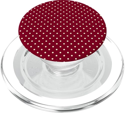 Burgunderrot / cremefarben mit kleinen Punkten, Vintage, Boho, ästhetisches Mädchen PopSockets PopGrip für MagSafe Burgunderrot / cremefarben mit kleinen Punkten, Vintage, Boho, ästhetisches Mädchen PopSockets PopGrip für MagSafe von Preppy & Pretty Chic Girl