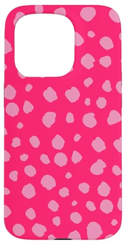 Dalmatiner Print Preppy Girly Hot Pink Polka Dot Y2K Cute Hülle für iPhone 15 Pro von Preppy & Pretty Chic Girl
