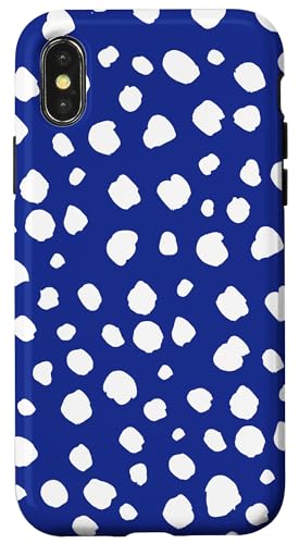 Dalmatiner Print Preppy Girly Navy Blue White Polka Dot Y2K Hülle für iPhone X/XS von Preppy & Pretty Chic Girl
