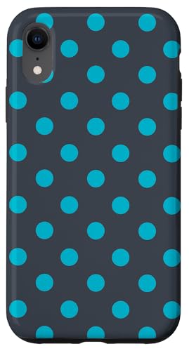 Dunkelgrau und Türkis Big Polka Dot Vintage Boho Ästhetik Hülle für iPhone XR Dunkelgrau und Türkis Big Polka Dot Vintage Boho Ästhetik Hülle für iPhone XR von Preppy & Pretty Chic Girl