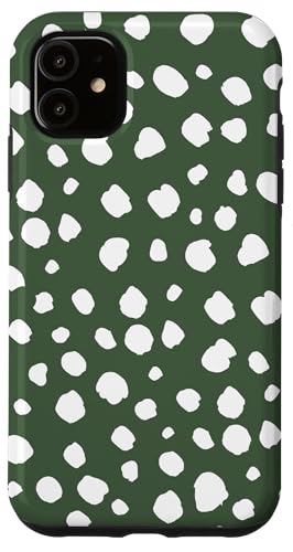 Dunkelgrün-weißer Dalmatiner-Druck, adrett, mädchenhaft, gepunktet, Y2K Hülle für iPhone 11 Dunkelgrün-weißer Dalmatiner-Druck, adrett, mädchenhaft, gepunktet, Y2K Hülle für iPhone 11 von Preppy & Pretty Chic Girl
