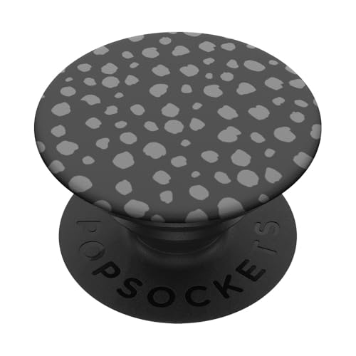 Grauer Dalmatiner-Druck, adrett, mädchenhaft, gepunktet, Y2K, ästhetisch PopSockets Klebender PopGrip von Preppy & Pretty Chic Girl