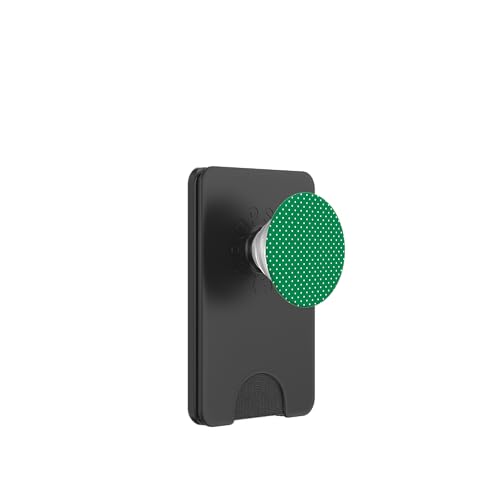 Grüne und weiße kleine Punkte, Vintage, Boho, ästhetisches Mädchen PopSockets PopWallet für MagSafe Grüne und weiße kleine Punkte, Vintage, Boho, ästhetisches Mädchen PopSockets PopWallet für MagSafe von Preppy & Pretty Chic Girl
