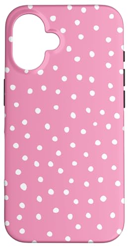 Hellrosa / Weiß Dalmatiner-Print adrett Girly Polka Dot Y2K Hülle für iPhone 16 von Preppy & Pretty Chic Girl