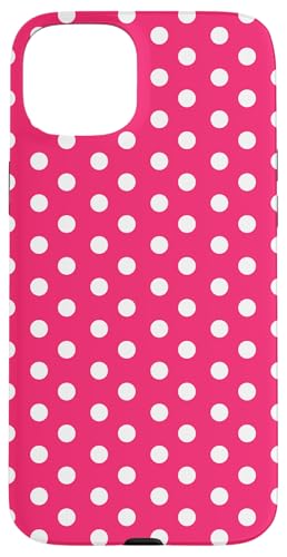 Hot Pink Weiß Polka Dot Vintage Boho Ästhetisch Niedlich Mädchen Hülle für iPhone 15 Plus von Preppy & Pretty Chic Girl