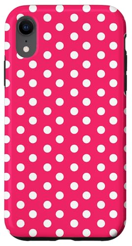 Hot Pink Weiß Polka Dot Vintage Boho Ästhetisch Niedlich Mädchen Hülle für iPhone XR von Preppy & Pretty Chic Girl