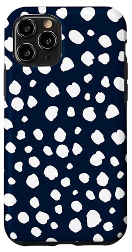 Marineblau / Weiß Dalmatiner Print Preppy Girly Polka Dot Y2K Hülle für iPhone 11 Pro von Preppy & Pretty Chic Girl
