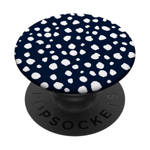 Marineblau / Weiß Dalmatiner Print Preppy Girly Polka Dot Y2K PopSockets Klebender PopGrip von Preppy & Pretty Chic Girl