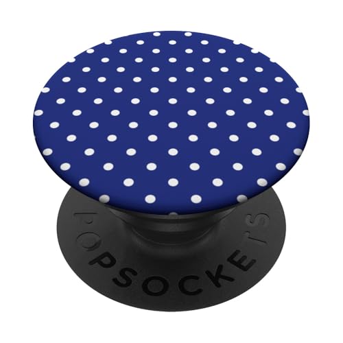 Marineblau Weiß Polka Dot Vintage Boho Ästhetisch Girly Cute PopSockets Klebender PopGrip von Preppy & Pretty Chic Girl