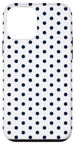 Marineblaues und weißes gepunktetes Vintage-Boho-ästhetisches Mädchen Hülle für iPhone 12 mini von Preppy & Pretty Chic Girl