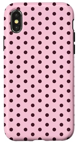 Rosa und Kastanienbraun, gepunktet, Vintage, Boho, ästhetisch, niedliches Mädchen Hülle für iPhone X/XS Rosa und Kastanienbraun, gepunktet, Vintage, Boho, ästhetisch, niedliches Mädchen Hülle für iPhone X/XS von Preppy & Pretty Chic Girl
