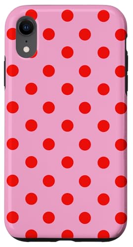 Rosa und Rot gepunktet, Vintage, Boho, ästhetisch, Mädchen, adrett Hülle für iPhone XR Rosa und Rot gepunktet, Vintage, Boho, ästhetisch, Mädchen, adrett Hülle für iPhone XR von Preppy & Pretty Chic Girl