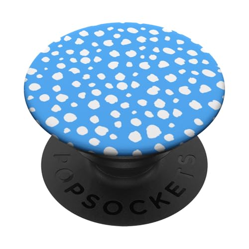 Y2K Dalmatiner-Druck, adrett, gepunktet, Blau und Weiß PopSockets Klebender PopGrip von Preppy & Pretty Chic Girl