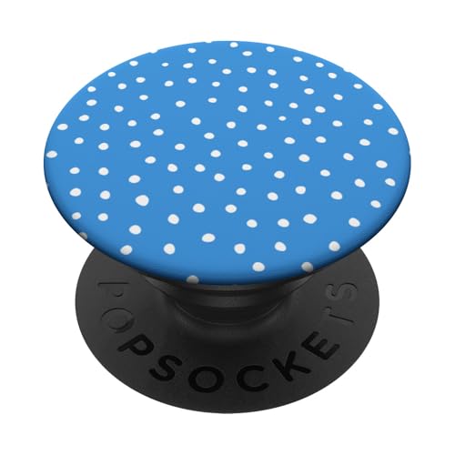 Y2K Dalmatiner-Druck, adrett, gepunktet, Blau und Weiß PopSockets Klebender PopGrip von Preppy & Pretty Chic Girl