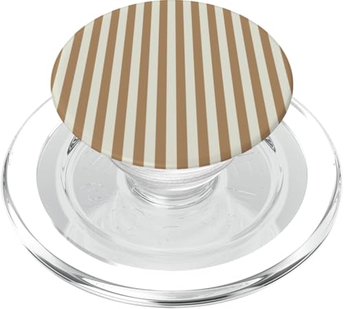 Beige Hellbraun gestreift Mädchen vertikale Linien adrette Streifen niedlich PopSockets PopGrip für MagSafe von Preppy & Pretty Pinstripes