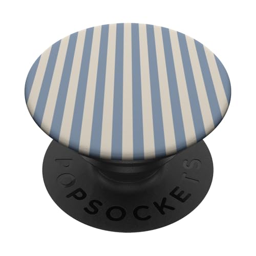 Blau Beige gestreift Mädchen vertikale Linien adrette Streifen niedlich PopSockets Klebender PopGrip Blau Beige gestreift Mädchen vertikale Linien adrette Streifen niedlich PopSockets Klebender PopGrip von Preppy & Pretty Pinstripes