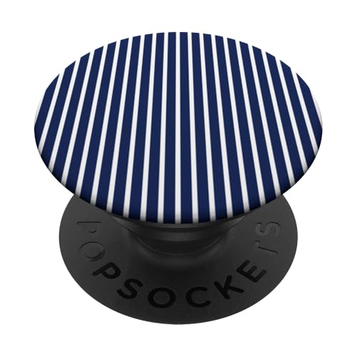 Blau Marineblau Weiß Gestreift Girly Stripes Geometrische dünne Linien PopSockets Klebender PopGrip Blau Marineblau Weiß Gestreift Girly Stripes Geometrische dünne Linien PopSockets Klebender PopGrip von Preppy & Pretty Pinstripes