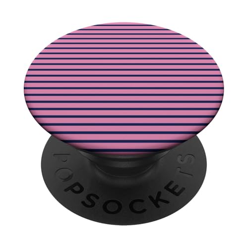 Blau Marineblau Weiß Gestreift Girly Stripes Geometrische dünne Linien PopSockets Klebender PopGrip von Preppy & Pretty Pinstripes
