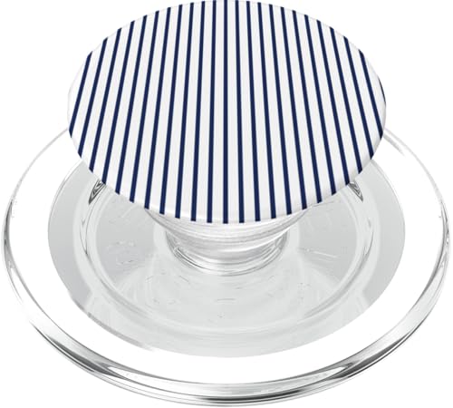 Blau Marineblau Weiß Gestreift Girly Stripes Geometrische dünne Linien PopSockets PopGrip für MagSafe Blau Marineblau Weiß Gestreift Girly Stripes Geometrische dünne Linien PopSockets PopGrip für MagSafe von Preppy & Pretty Pinstripes