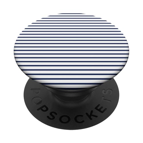 Blau Marineblau gestreift mädchenhafte Streifen geometrische dünne Linien adrett PopSockets Klebender PopGrip Blau Marineblau gestreift mädchenhafte Streifen geometrische dünne Linien adrett PopSockets Klebender PopGrip von Preppy & Pretty Pinstripes