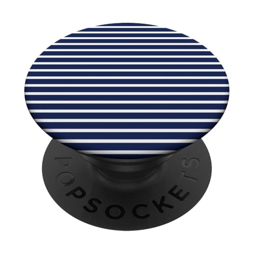 Blau Marineblau gestreift mädchenhafte Streifen geometrische dünne Linien adrett PopSockets Klebender PopGrip Blau Marineblau gestreift mädchenhafte Streifen geometrische dünne Linien adrett PopSockets Klebender PopGrip von Preppy & Pretty Pinstripes