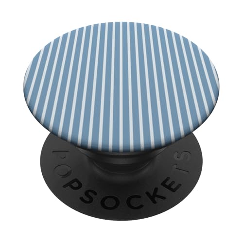 Blau gestreifte mädchenhafte Streifen geometrische dünne Linien Nadelstreifen PopSockets Klebender PopGrip von Preppy & Pretty Pinstripes