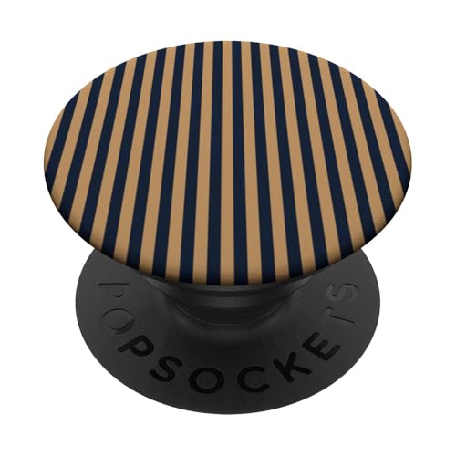 Dunkelblau hellbraun gestreift Girly vertikale Linien adrette Streifen PopSockets Klebender PopGrip Dunkelblau hellbraun gestreift Girly vertikale Linien adrette Streifen PopSockets Klebender PopGrip von Preppy & Pretty Pinstripes
