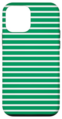 Grün-weiß gestreifte mädchenhafte Streifen geometrische dünne Linien Hülle für iPhone 12 mini von Preppy & Pretty Pinstripes