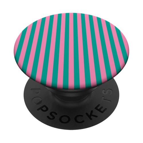 Grüne und rosa gestreifte Girlly vertikale Linien adrette Streifen PopSockets Klebender PopGrip Grüne und rosa gestreifte Girlly vertikale Linien adrette Streifen PopSockets Klebender PopGrip von Preppy & Pretty Pinstripes