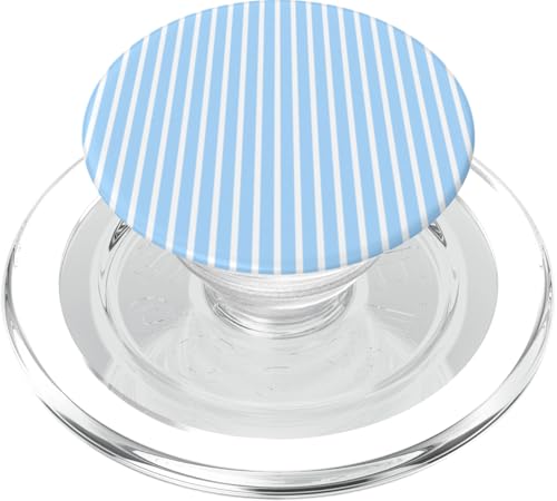 Hellblau-weiß gestreifte geometrische dünne Linien PopSockets PopGrip für MagSafe Hellblau-weiß gestreifte geometrische dünne Linien PopSockets PopGrip für MagSafe von Preppy & Pretty Pinstripes