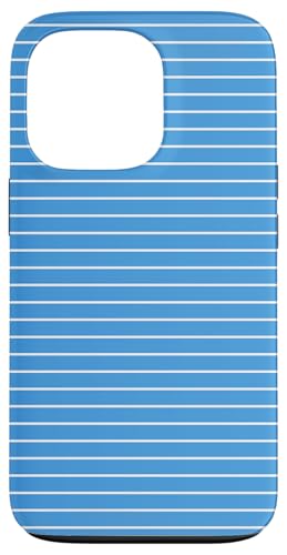 Hellblau-weiß gestreifte mädchenhafte Streifen geometrische dünne Linien Hülle für iPhone 13 Pro von Preppy & Pretty Pinstripes