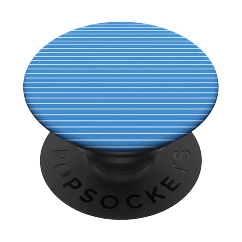 Hellblau-weiß gestreifte mädchenhafte Streifen geometrische dünne Linien PopSockets Klebender PopGrip Hellblau-weiß gestreifte mädchenhafte Streifen geometrische dünne Linien PopSockets Klebender PopGrip von Preppy & Pretty Pinstripes