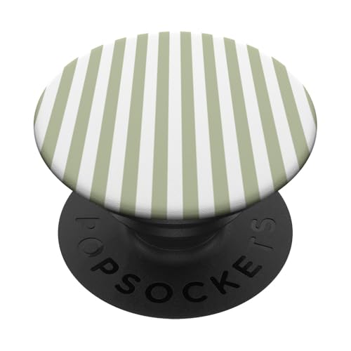 Helles Olivgrün gestreift adrette vertikale Linie weiße Streifen PopSockets Klebender PopGrip Helles Olivgrün gestreift adrette vertikale Linie weiße Streifen PopSockets Klebender PopGrip von Preppy & Pretty Pinstripes