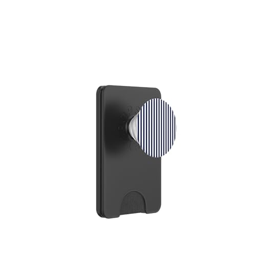 Marineblau und Weiß gestreift, mädchenhafte Streifen, adrett, ästhetisch PopSockets PopWallet für MagSafe Marineblau und Weiß gestreift, mädchenhafte Streifen, adrett, ästhetisch PopSockets PopWallet für MagSafe von Preppy & Pretty Pinstripes