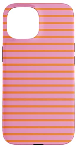 Orange Pink gestreifte mädchenhafte Streifen geometrische dünne Linien Hülle für iPhone 15 Orange Pink gestreifte mädchenhafte Streifen geometrische dünne Linien Hülle für iPhone 15 von Preppy & Pretty Pinstripes