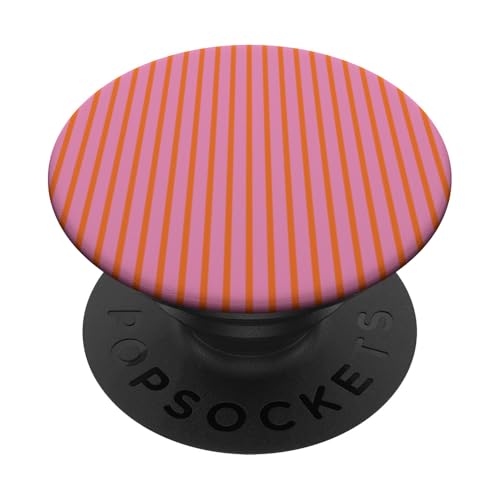 Orange Pink gestreifte mädchenhafte Streifen geometrische dünne Linien PopSockets Klebender PopGrip Orange Pink gestreifte mädchenhafte Streifen geometrische dünne Linien PopSockets Klebender PopGrip von Preppy & Pretty Pinstripes