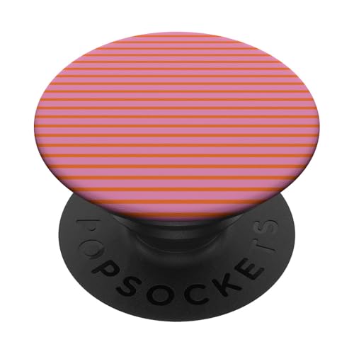 Orange Pink gestreifte mädchenhafte Streifen geometrische dünne Linien PopSockets Klebender PopGrip Orange Pink gestreifte mädchenhafte Streifen geometrische dünne Linien PopSockets Klebender PopGrip von Preppy & Pretty Pinstripes