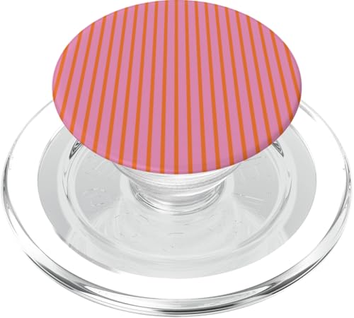 Orange Pink gestreifte mädchenhafte Streifen geometrische dünne Linien PopSockets PopGrip für MagSafe Orange Pink gestreifte mädchenhafte Streifen geometrische dünne Linien PopSockets PopGrip für MagSafe von Preppy & Pretty Pinstripes
