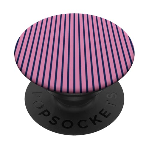 Rosa, Blau, Marineblau, gestreift, mädchenhafte Streifen, geometrische dünne Linien PopSockets Klebender PopGrip von Preppy & Pretty Pinstripes