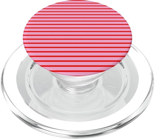 Rosa Rot gestreift mädchenhafte Streifen geometrische dünne Linien adrett PopSockets PopGrip für MagSafe Rosa Rot gestreift mädchenhafte Streifen geometrische dünne Linien adrett PopSockets PopGrip für MagSafe von Preppy & Pretty Pinstripes