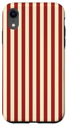 Rot / Creme gestreift Mädchen vertikale Linien adrette Streifen niedlich Hülle für iPhone XR Rot / Creme gestreift Mädchen vertikale Linien adrette Streifen niedlich Hülle für iPhone XR von Preppy & Pretty Pinstripes
