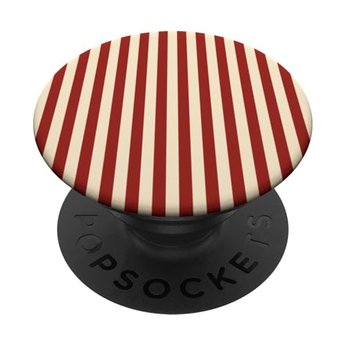 Rot / Creme gestreift Mädchen vertikale Linien adrette Streifen niedlich PopSockets Klebender PopGrip Rot / Creme gestreift Mädchen vertikale Linien adrette Streifen niedlich PopSockets Klebender PopGrip von Preppy & Pretty Pinstripes
