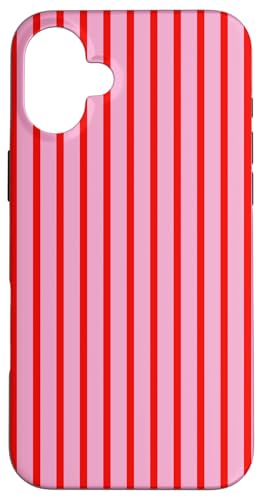 Rot Rosa gestreift mädchenhafte Streifen geometrische dünne Linien adrett Hülle für iPhone 16 Plus Rot Rosa gestreift mädchenhafte Streifen geometrische dünne Linien adrett Hülle für iPhone 16 Plus von Preppy & Pretty Pinstripes